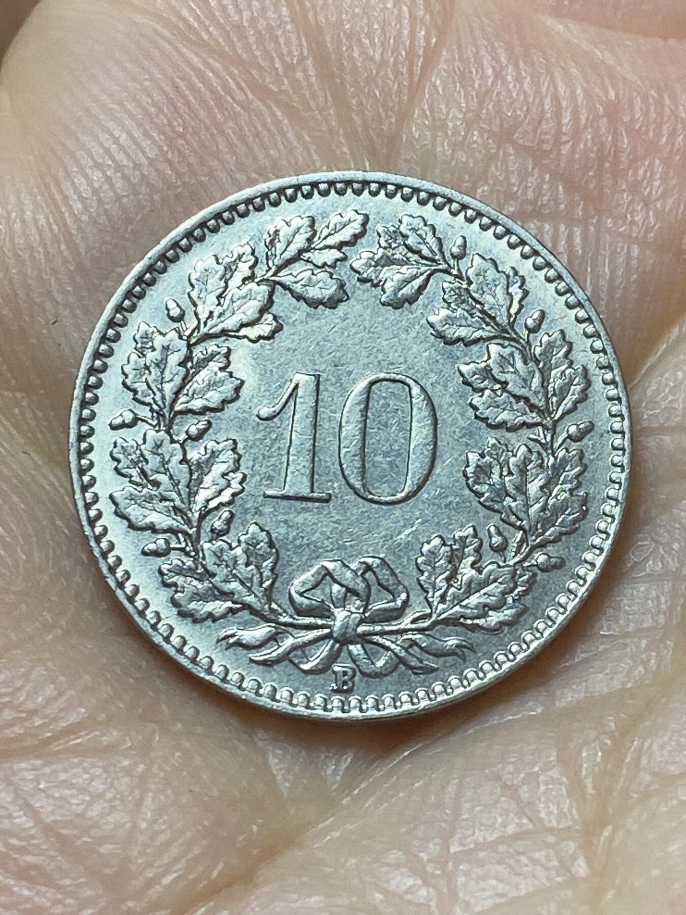 2026年第二十场(总第一百八十九场）外国好品散币场(免佣金) 少见版本–瑞士🇨🇭1938年10拉彭(第三版，纯镍材质版，B标伯尔尼造)