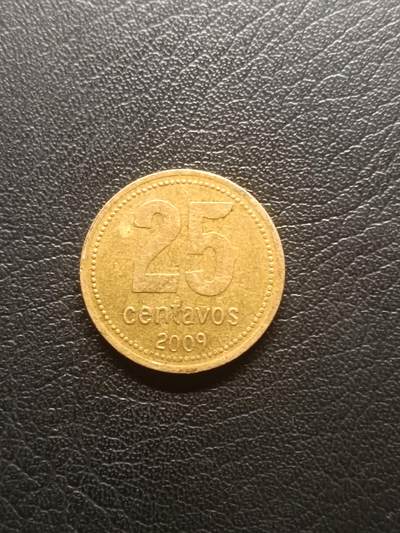 荟藏特别场次第一期——“社长的钢镚堆” - 阿根廷2009年25分 黄色铝青铜细字版本