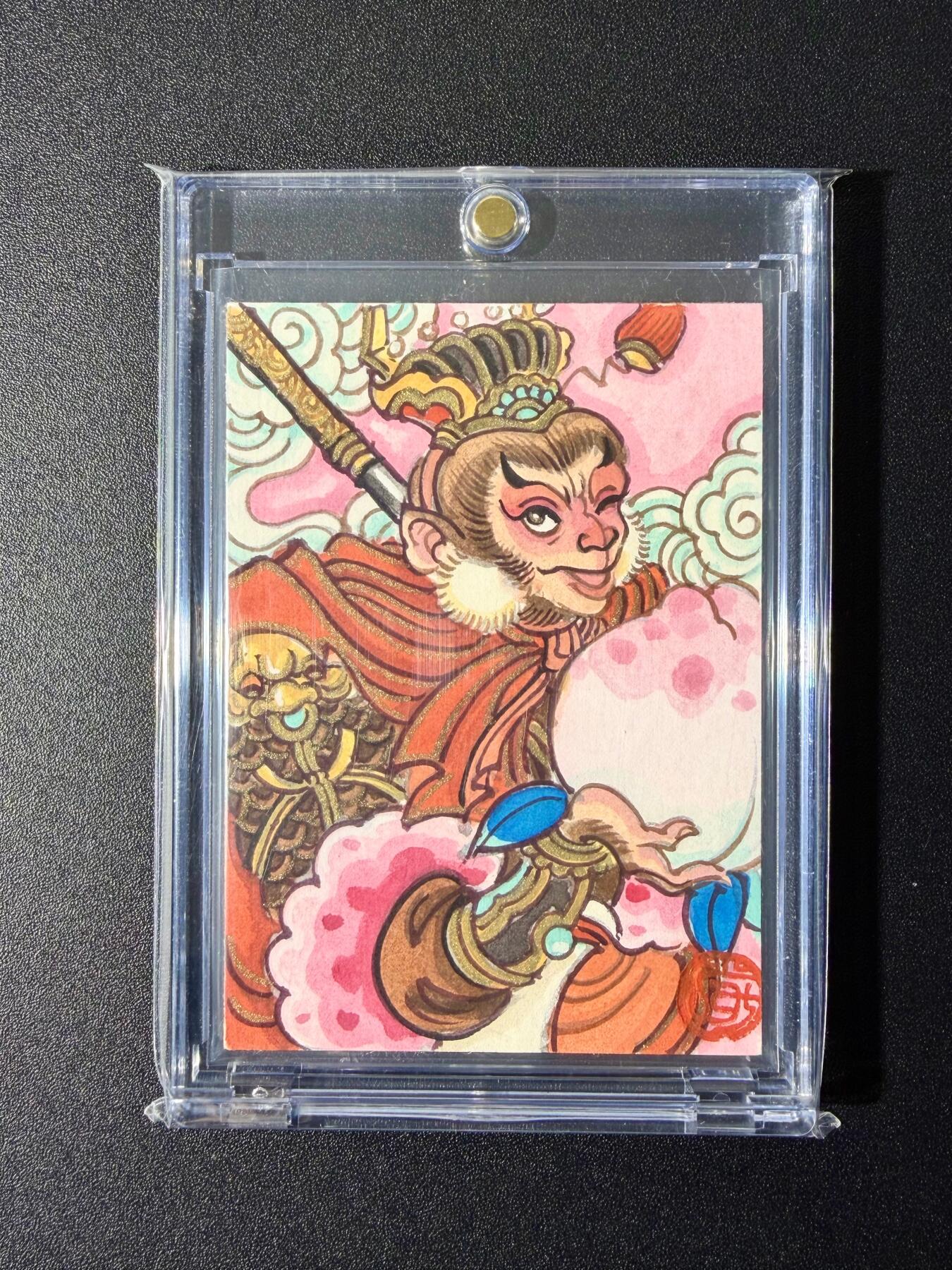 NO.24 好又多金牌大场，年前最后一期，全场中拍有礼！每周一站式配齐，方便凑单！（周6晚9点截拍，卖家送拍0抽成！ 【1/1手绘卡】赵洛严老师手绘 三大反骨仔-齐天大圣 背面签名 【偷桃醉饮瑶池酒，盗丹闲翻兜率炉】