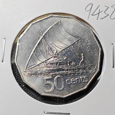 KK钱币收藏小铺  第394期  2月预留时间 周末发货 -  1987斐济50分 好品