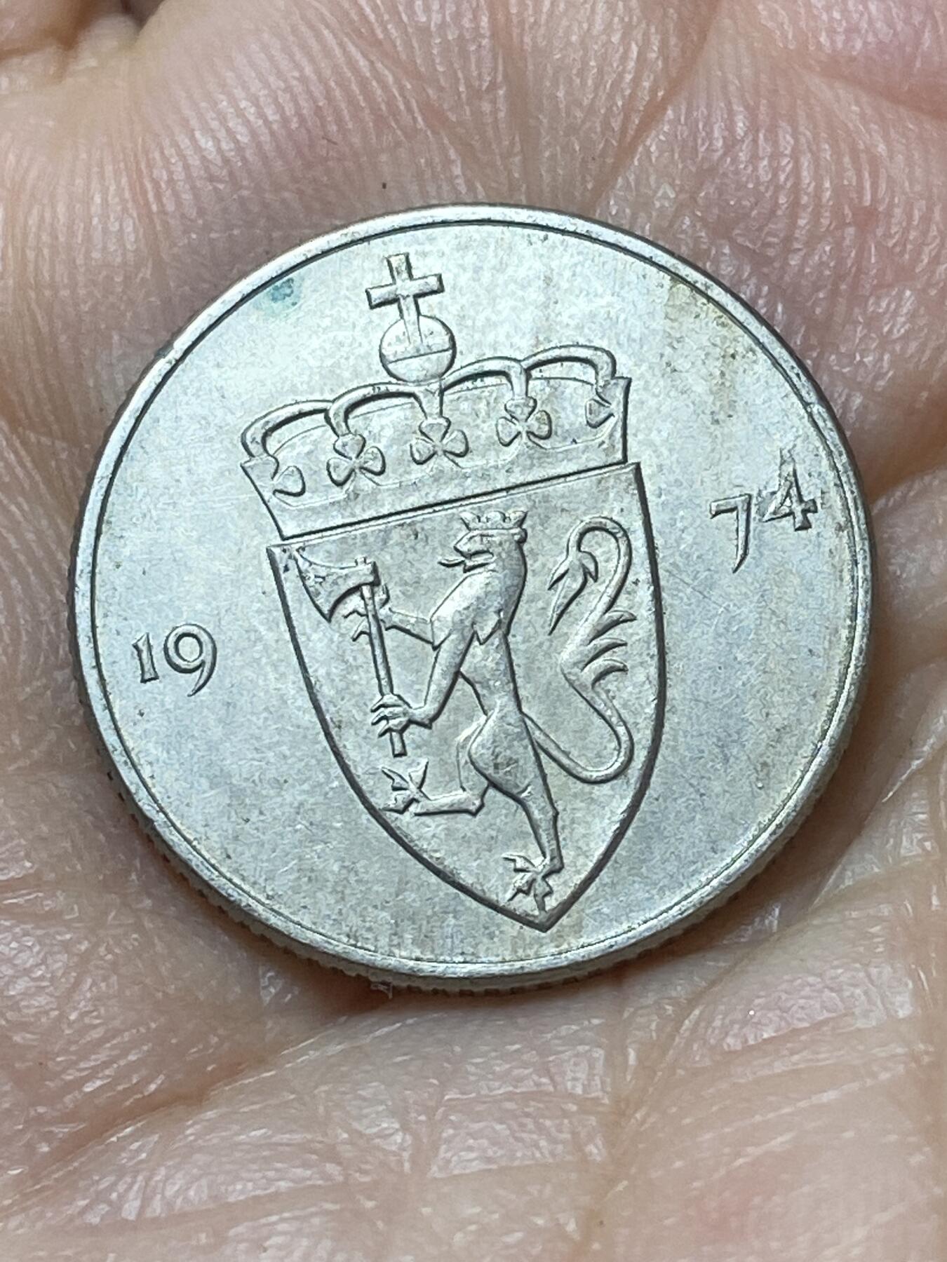 2026年第二十场(总第一百八十九场）外国好品散币场(免佣金) 挪威🇳🇴1974年50欧尔(奥拉夫五世第二版，AB标，小盾版)