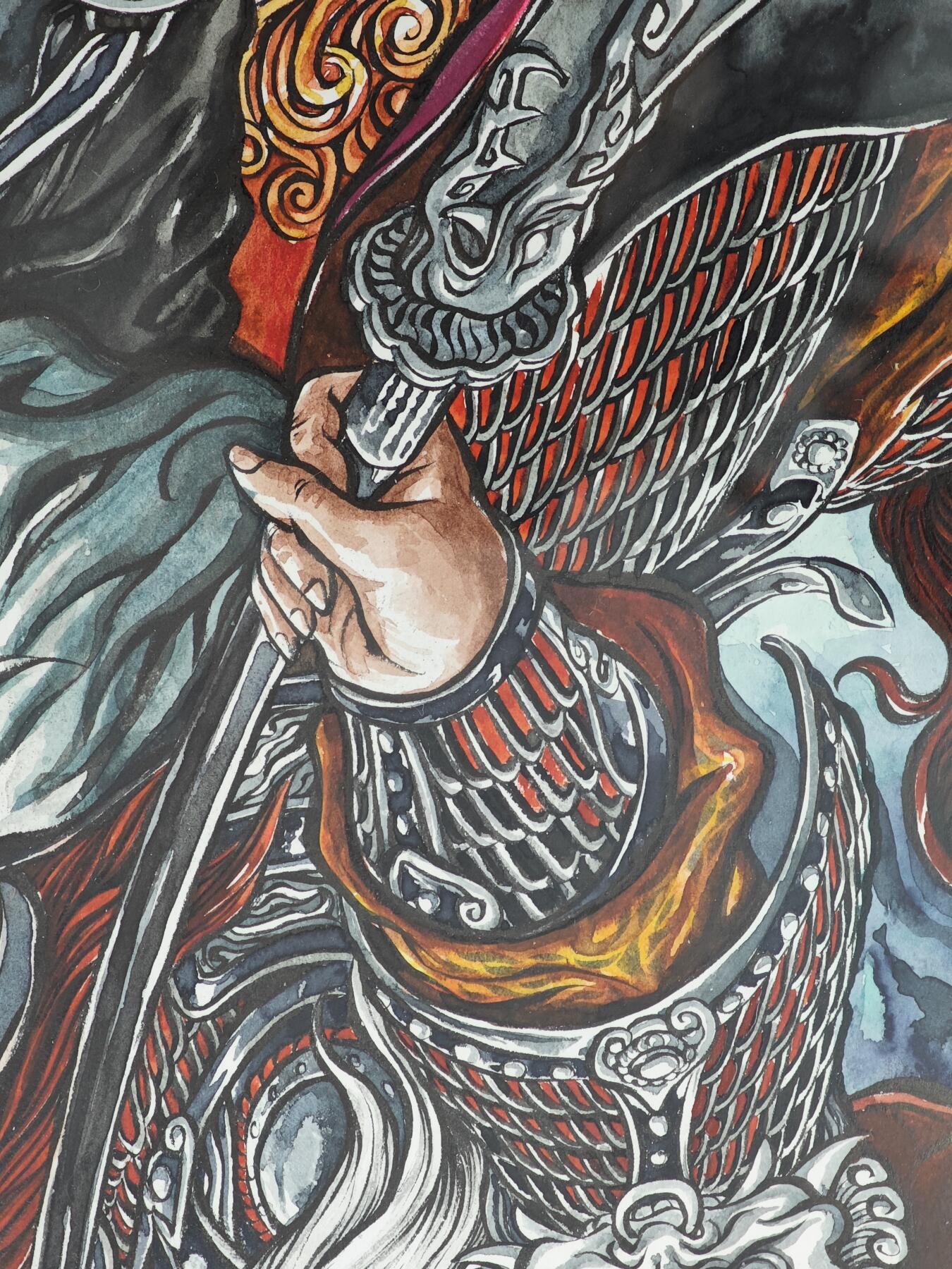 白泽拍卖卡牌手绘专场第32期（愿得长如此 年年物侯新） 2025 张建东手绘画 黄忠 已装裱 尺寸：内26.5cm*38.8cm 外30.5cm*44.5cm  张建东亲签