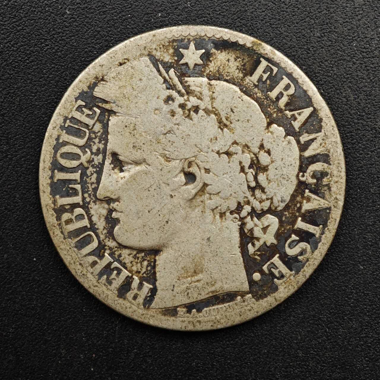  【淘币小摊】限时拍第八百六十六拍   散币场    年前最后一周之前预留8号9号全部发出请更换最新收货地址不方便收货的请勿参拍或者顺丰到付 法国1871年谷物女神2法郎银币