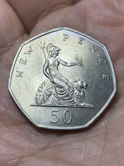2026年第二十场(总第一百八十九场）外国好品散币场(免佣金) - 英国🇬🇧1969年50新便士(伊丽莎白二世中年花冠，十进制第一版，首发年)