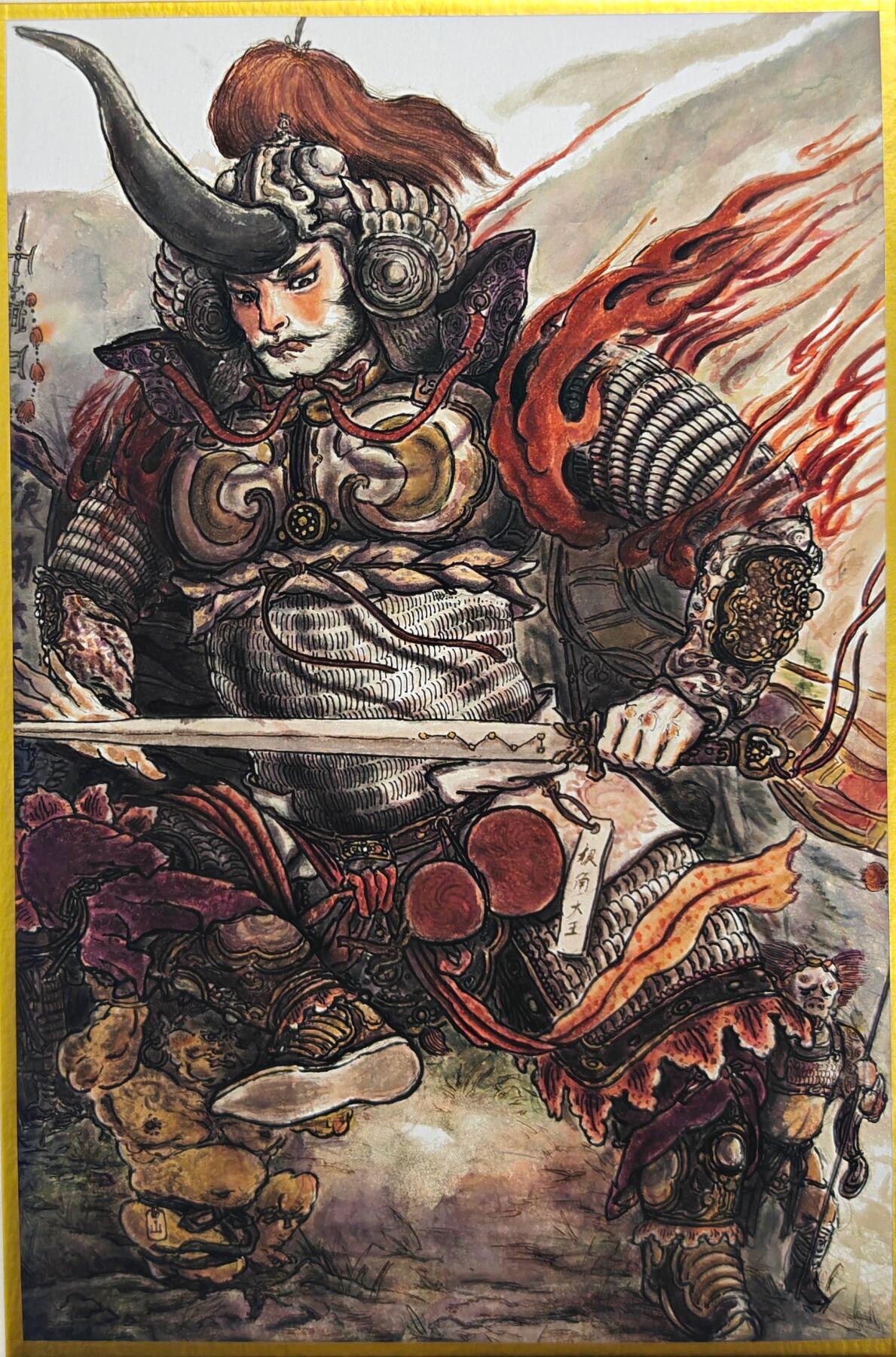 白泽拍卖卡牌手绘专场第32期（愿得长如此 年年物侯新） 2026 秦嘉裕工艺色纸 银角大王 A5  秦嘉裕签绘