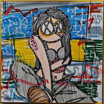 白泽拍卖卡牌手绘专场第32期（愿得长如此 年年物侯新） - 2024 waiwai手绘色纸 少女 尺寸：18cm*18cm  waiwai亲签