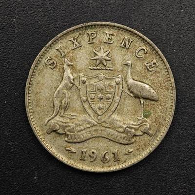 【淘币小摊】实时拍第八百六十七拍   小银币散币场    年前最后一周之前预留8号9号全部发出请更换最新收货地址不方便收货的请勿参拍或者顺丰到付 - 澳大利亚1961年伊丽莎白二世6便士银币