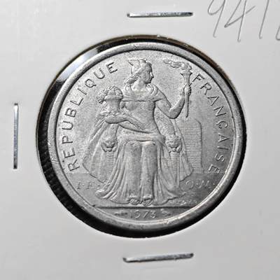 KK钱币收藏小铺  第394期  2月预留时间 周末发货 - 1973法属新喀里多尼亚2法郎 