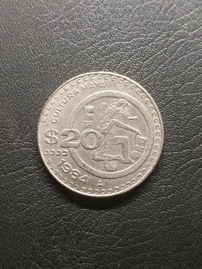 荟藏特别场次第一期——“社长的钢镚堆” - 墨西哥1984年20比索 末年份 白铜制 大尺寸