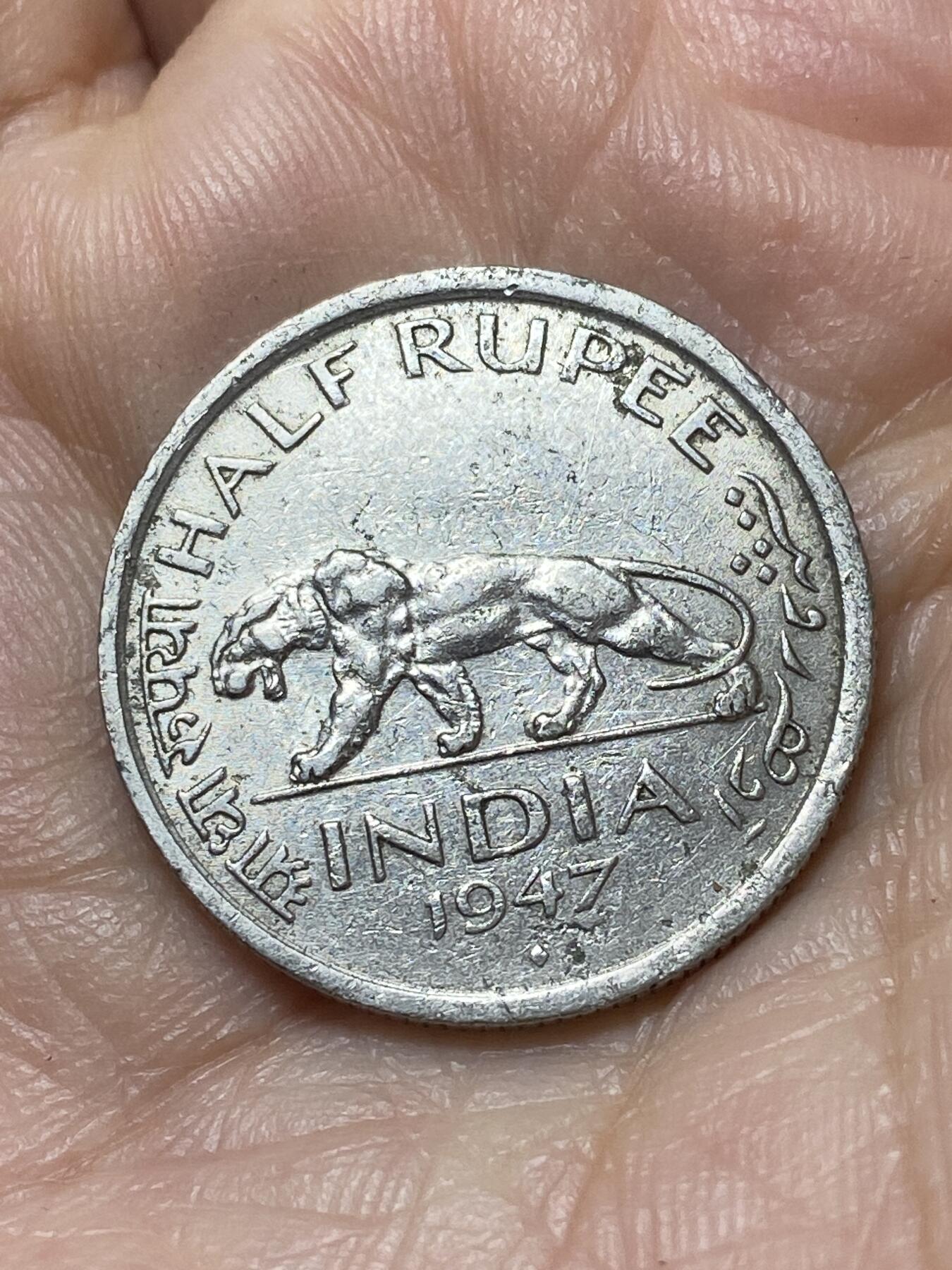 2026年第二十场(总第一百八十九场）外国好品散币场(免佣金) 英属印度1947年1/2卢比(乔治六世第七版，b版孟买造)