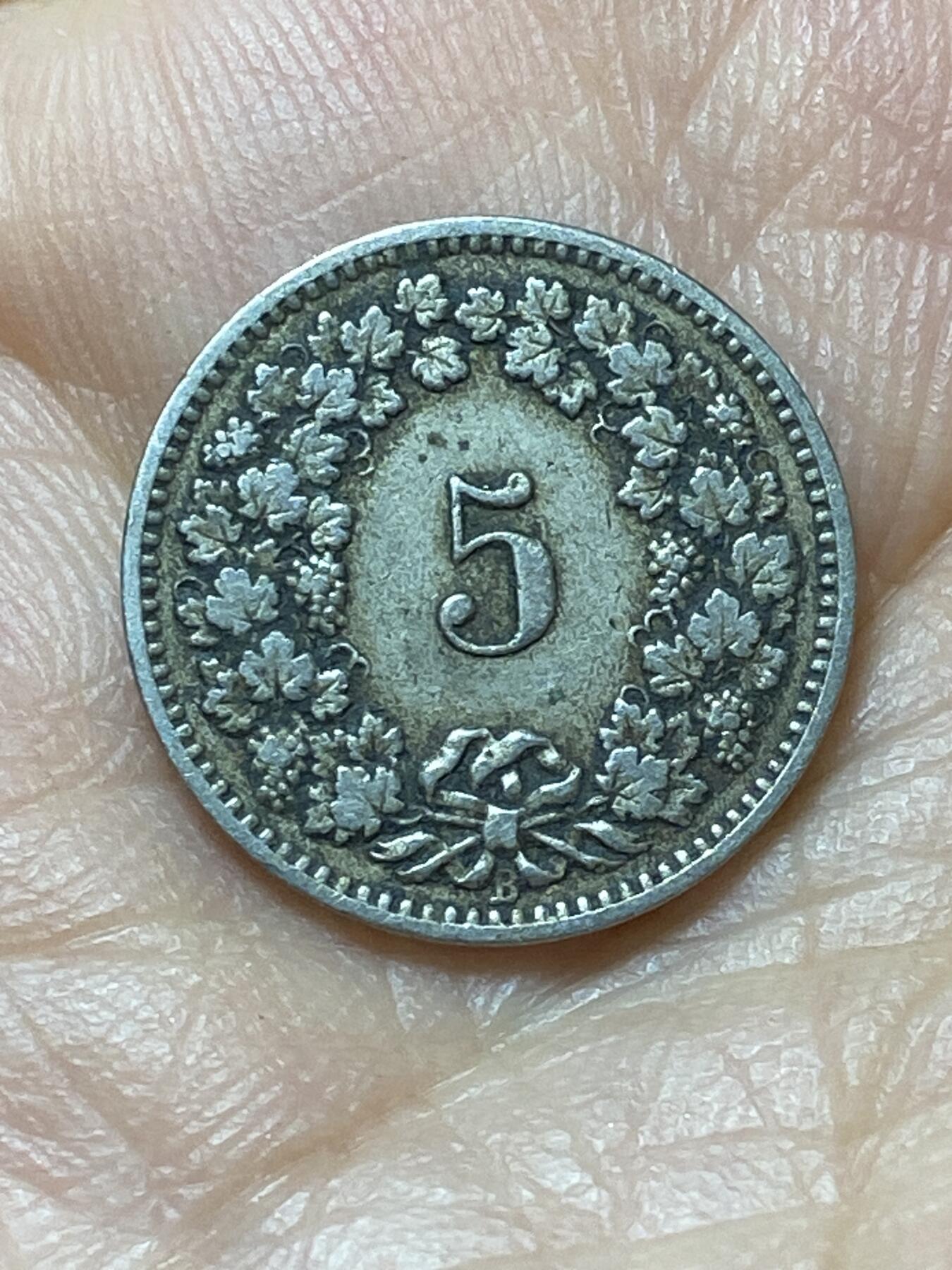 2026年第二十场(总第一百八十九场）外国好品散币场(免佣金) 稀少早期年份–瑞士🇨🇭1883年5拉彭(第二版，B标伯尔尼造)