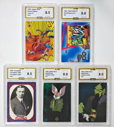 白泽拍卖卡牌手绘专场第32期（愿得长如此 年年物侯新） - 1993/1995/1998 Upper Deck 5张   尔墨评级 2张8.5分 3张8.0分