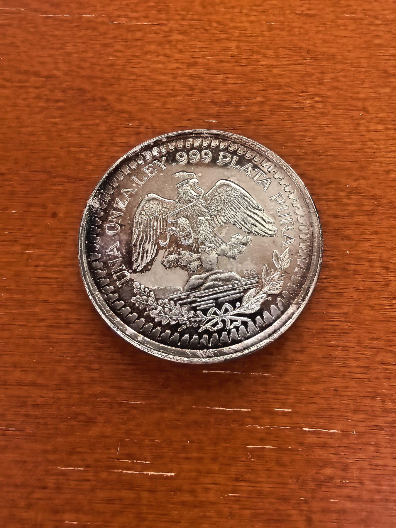 长老汇蛇年精选第九十八场拍卖 1987墨西哥南方火车站建成纪念银币，1盎司999银，玫瑰金色，实重31.34克