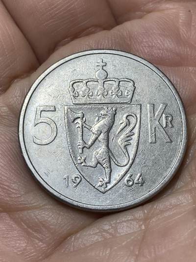 2026年第二十场(总第一百八十九场）外国好品散币场(免佣金) - 挪威🇳🇴1964年5克朗(奥拉夫五世第一版最大面值)