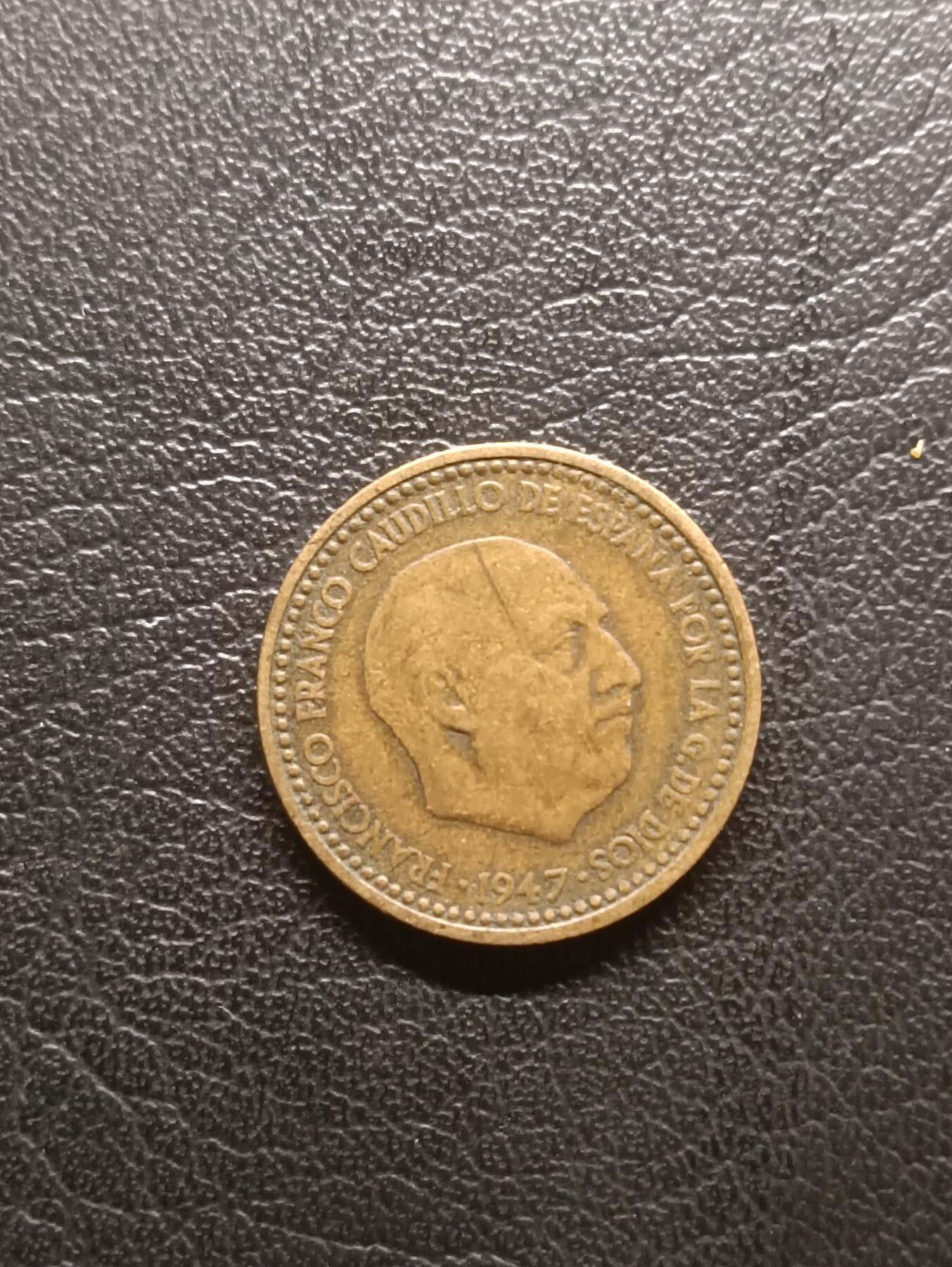 荟藏特别场次第一期——“社长的钢镚堆” 西班牙1947年1比塞塔 一代佛朗哥肖像 铝青铜制