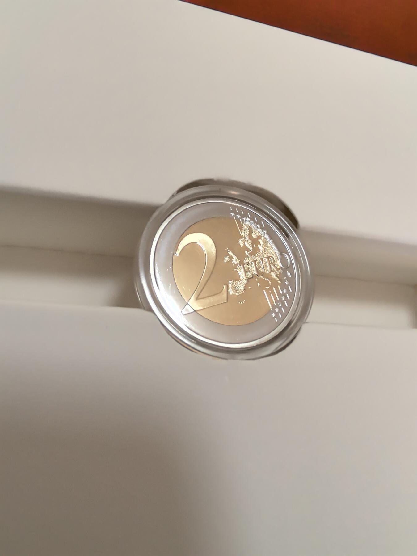 长老汇蛇年精选第九十八场拍卖 2022芬兰伊拉莫斯计划35周年2欧元精制双色币，盒证全，5500枚