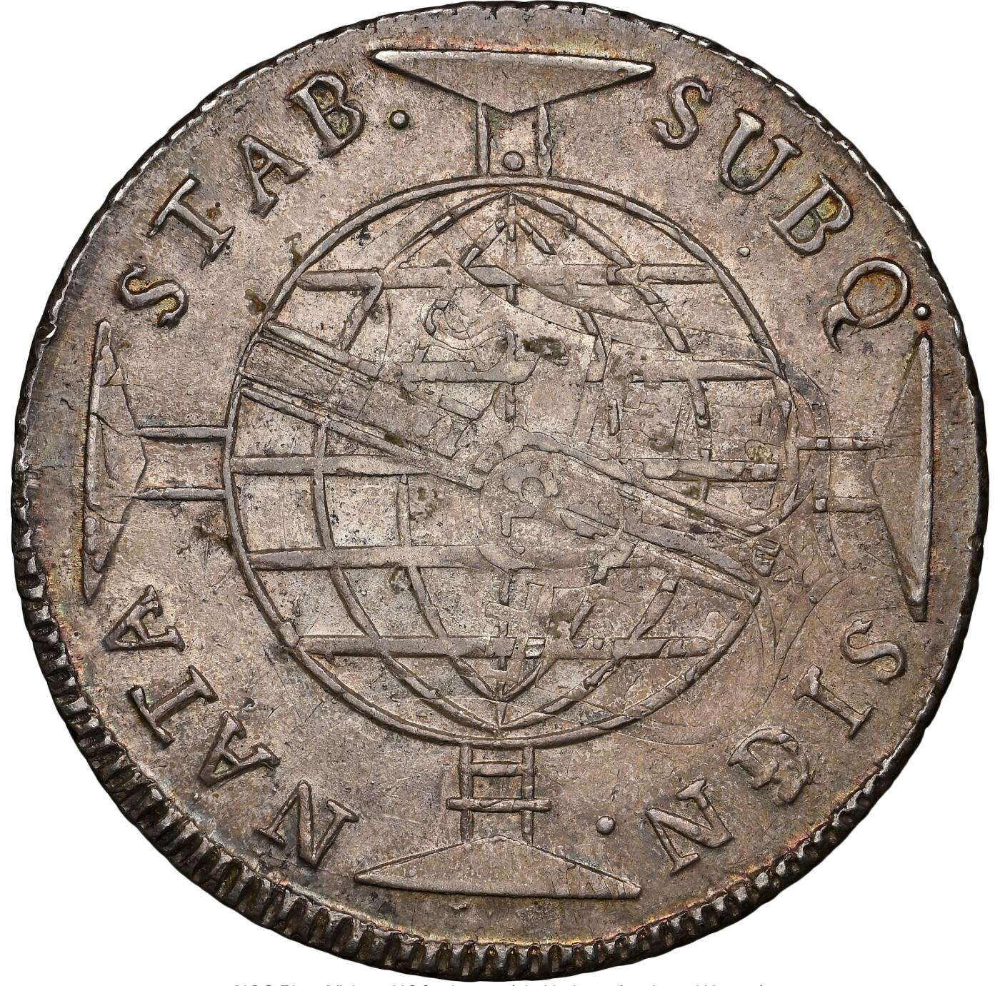 博洋堂“心向春光”2月精品大拍专场暨第160期（全场包邮） NGC MS61 葡属巴西1816年B版若昂六世960瑞斯地球银币，稀少加盖在西班牙本土费七双柱上，背面盾徽及M GJ比较清晰，年份大致为1814