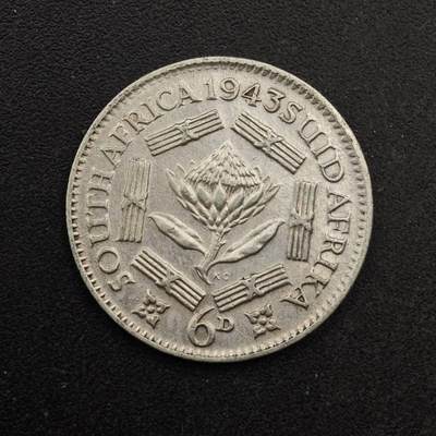 【淘币小摊】实时拍第八百六十七拍   小银币散币场    年前最后一周之前预留8号9号全部发出请更换最新收货地址不方便收货的请勿参拍或者顺丰到付 - 南非1943年乔治六世6便士银币