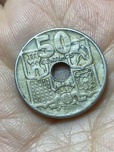 2026年第二十场(总第一百八十九场）外国好品散币场(免佣金) - 西班牙🇪🇸1949(54)年50分(弗朗哥执政时期，箭头向上版)