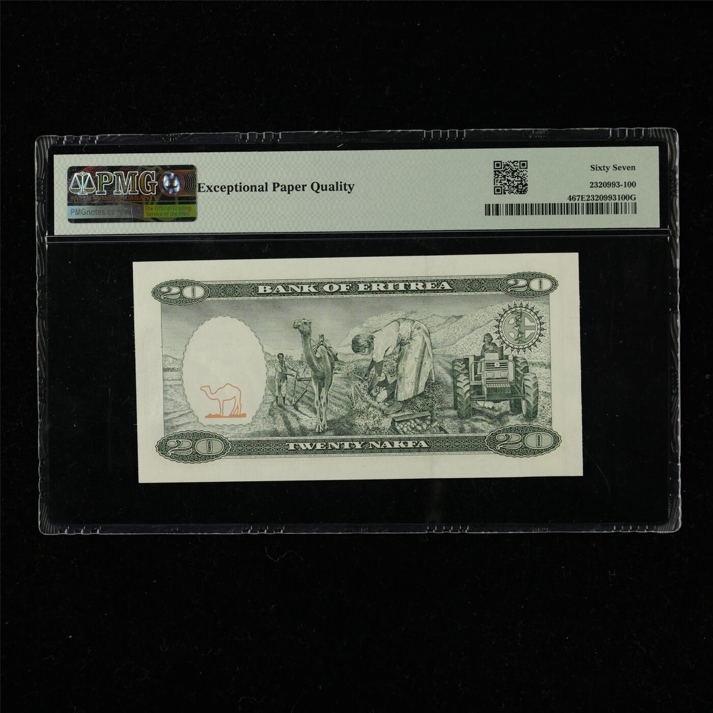 【亘邦集藏】第220期拍卖 1997年 厄立特里亚20纳克法 PMG 67EPQ AA9661550