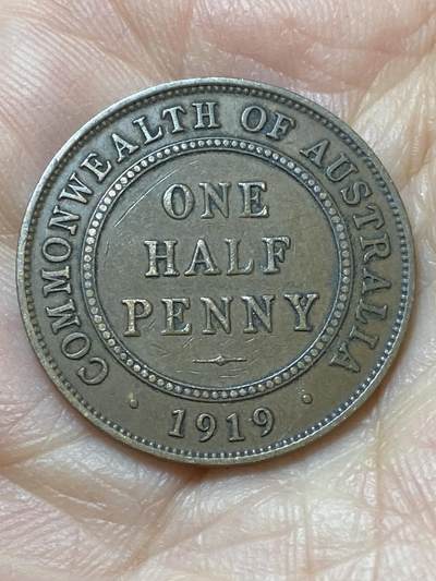 2026年第二十场(总第一百八十九场）外国好品散币场(免佣金) - 澳大利亚🇦🇺1919年1/2便士(乔治五世时期，sy版悉尼造)