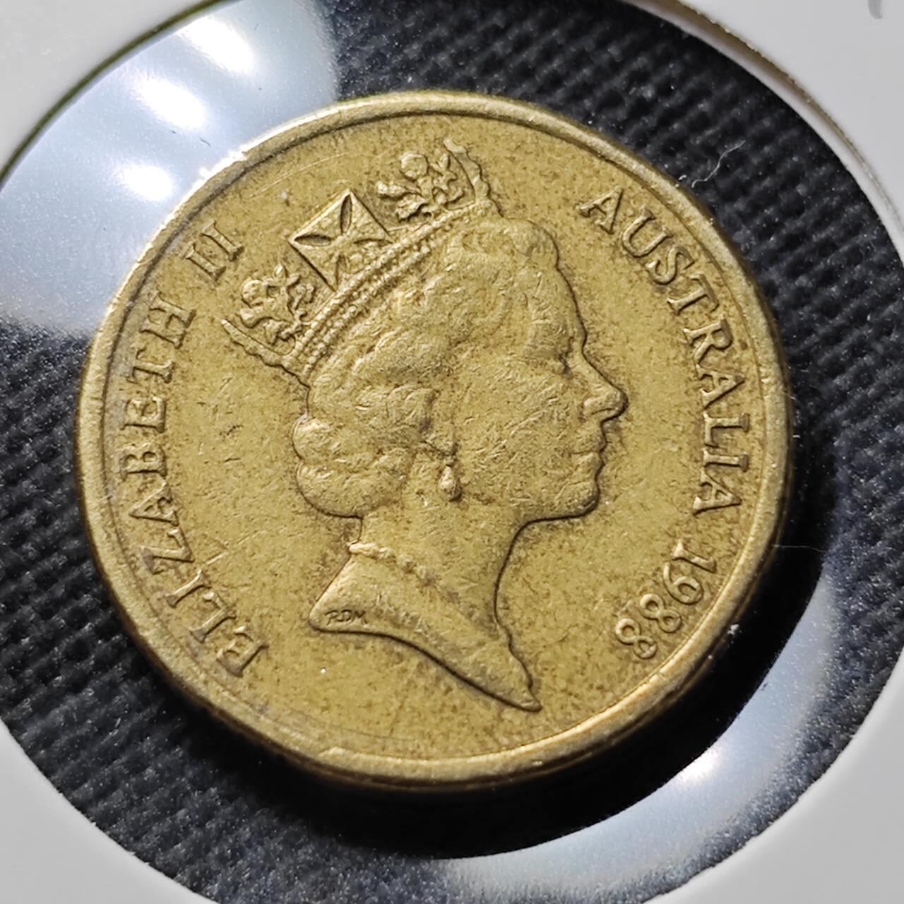 KK钱币收藏小铺  第394期  2月预留时间 周末发货 1988澳大利亚土著人2元 