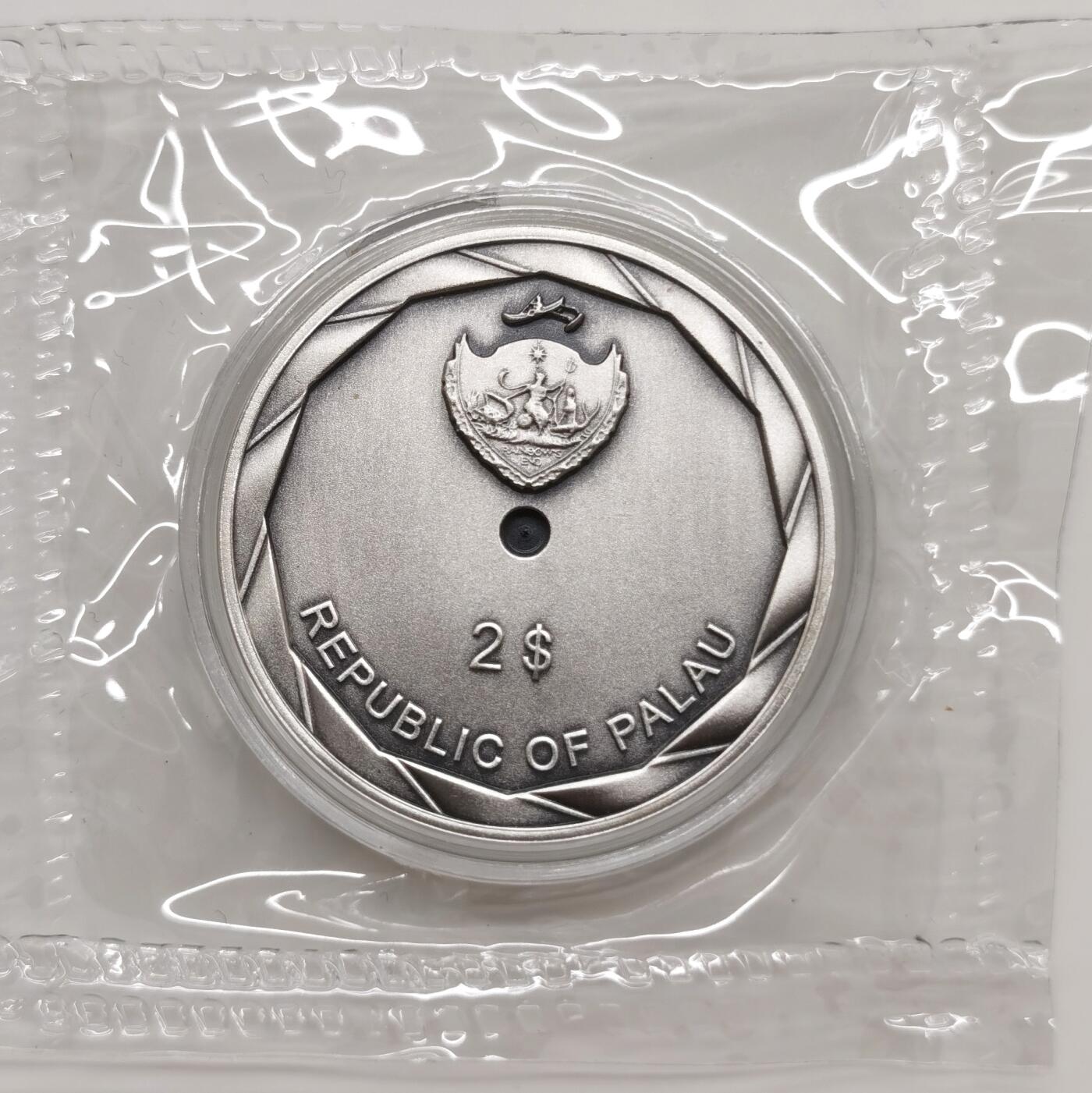 博洋堂“心向春光”2月精品大拍专场暨第160期（全场包邮） 2019年帕劳2元仿古银币 180年照相历史-照相暗箱 999银10克 发行量：999 盒证全