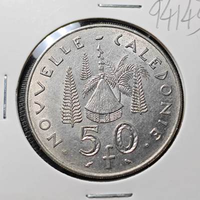 KK钱币收藏小铺  第394期  2月预留时间 周末发货 - 1967法属新喀里多里亚50法郎 