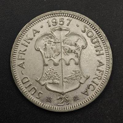 【淘币小摊】实时拍第八百六十七拍   小银币散币场    年前最后一周之前预留8号9号全部发出请更换最新收货地址不方便收货的请勿参拍或者顺丰到付 - 南非1957年伊丽莎白二世2先令银币