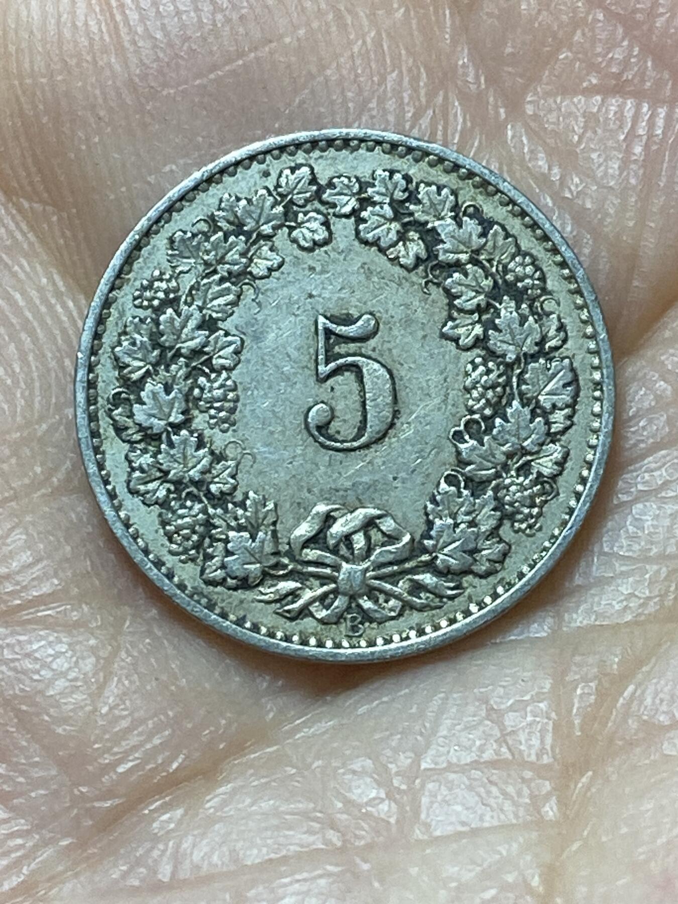 2026年第二十场(总第一百八十九场）外国好品散币场(免佣金) 珍稀早期年份–瑞士🇨🇭1879年5拉彭(第二版首发年，B标伯尔尼造)