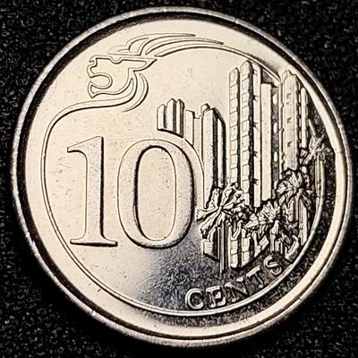 泉币菌-第181场- 精品福利场 - 2017 高币值 新加坡10分镍币 