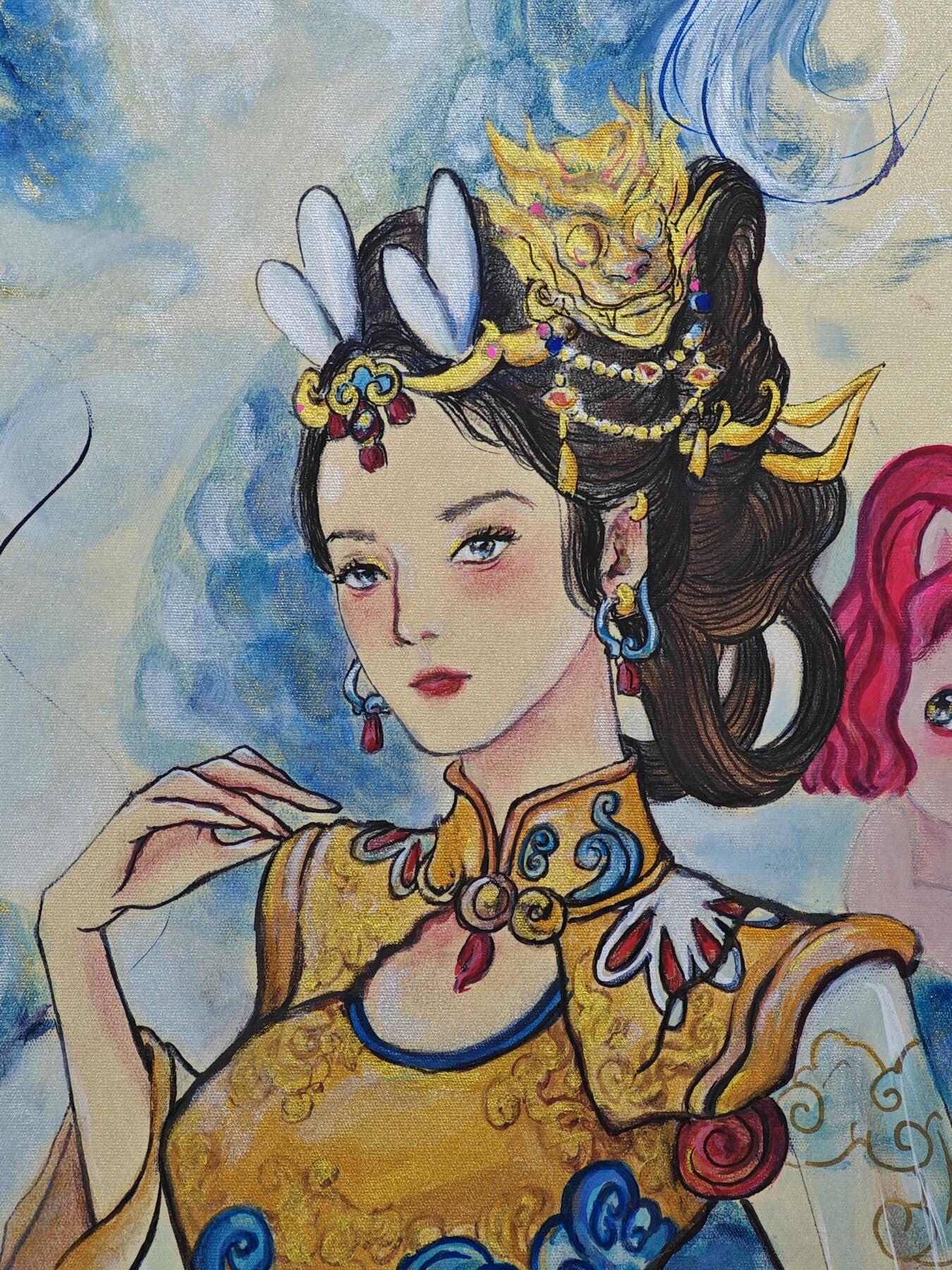 白泽拍卖卡牌手绘专场第32期（愿得长如此 年年物侯新） 2025 骋妍手绘画 尺寸：32cm*38cm  骋妍亲签