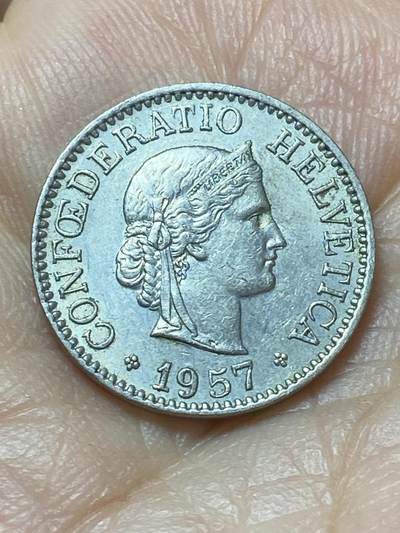 2026年第二十场(总第一百八十九场）外国好品散币场(免佣金) - 瑞士🇨🇭1957年10拉彭(第二版，B标伯尔尼造)