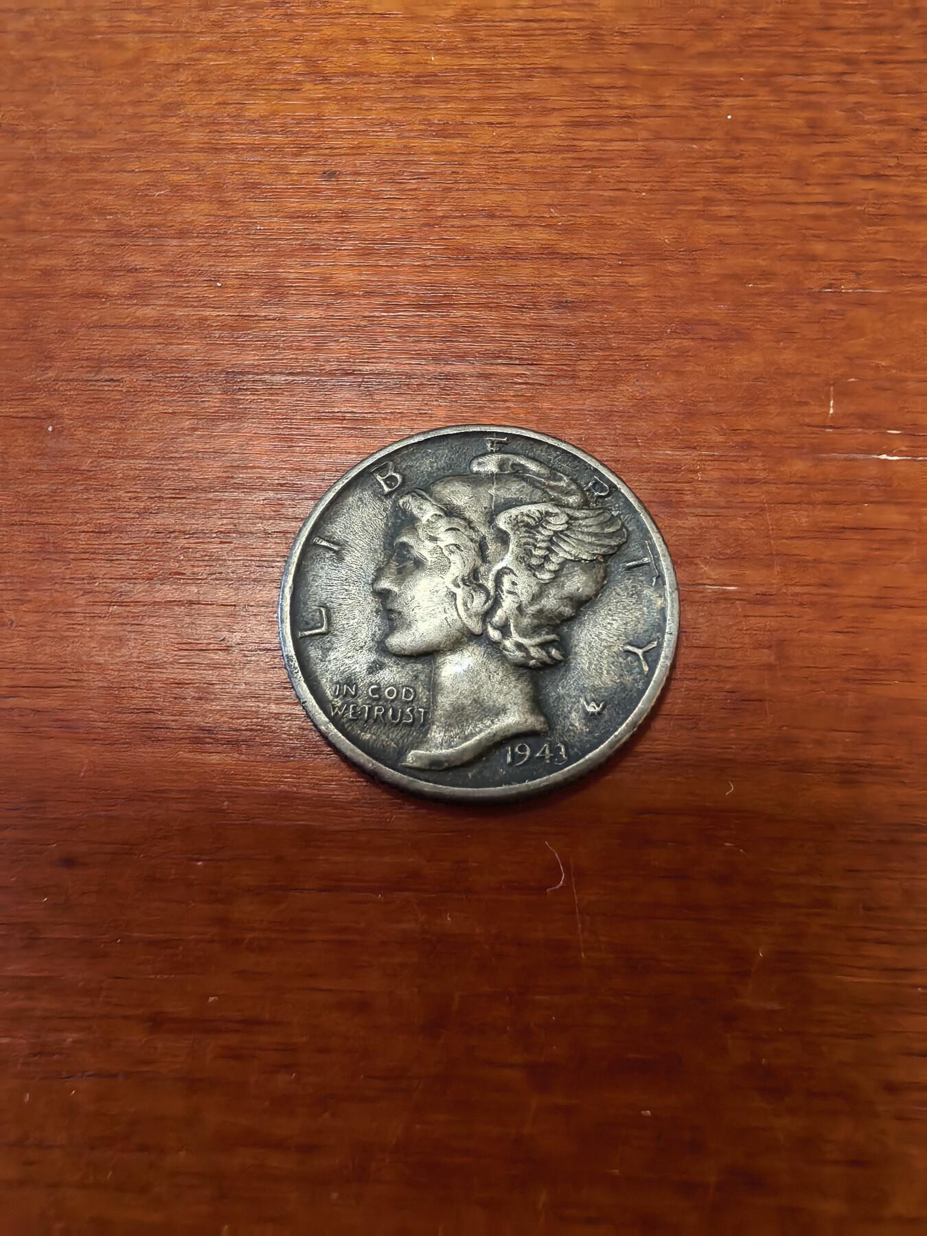 长老汇蛇年精选第九十八场拍卖 1943美国小飞侠10分银币，2.5克900银