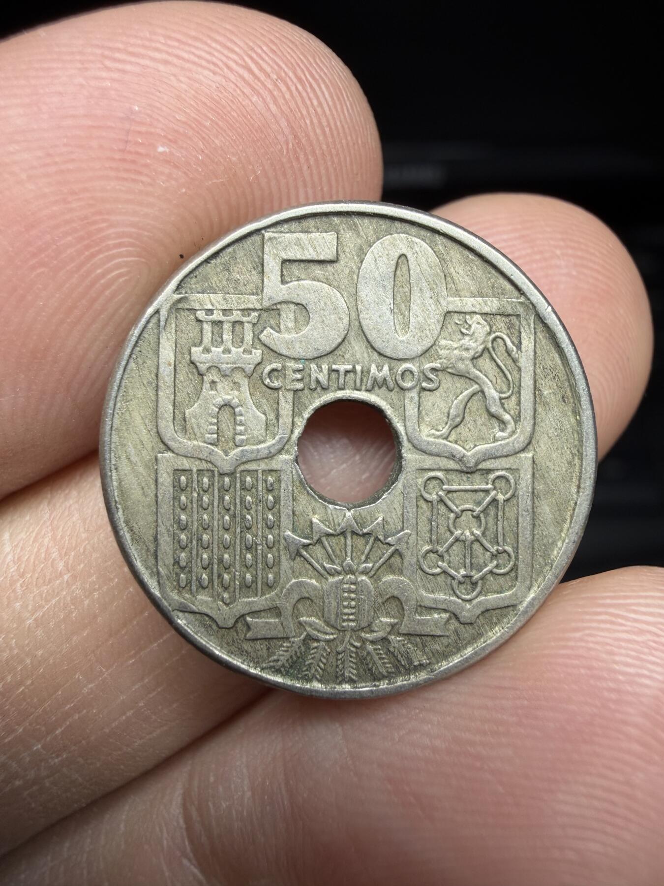 2025年集古藏今外币拍卖第二期-第5场—（总第305拍），可以寄存60天，满160元包邮。 1949年西班牙50分