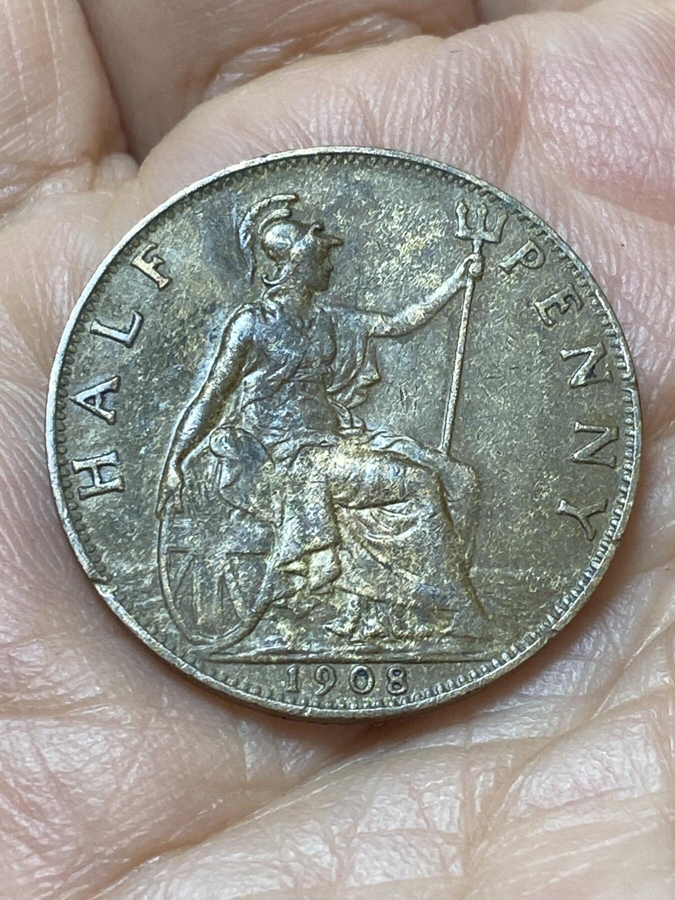 2026年第二十场(总第一百八十九场）外国好品散币场(免佣金) 英国🇬🇧1908年半便士(爱德华七世时期)