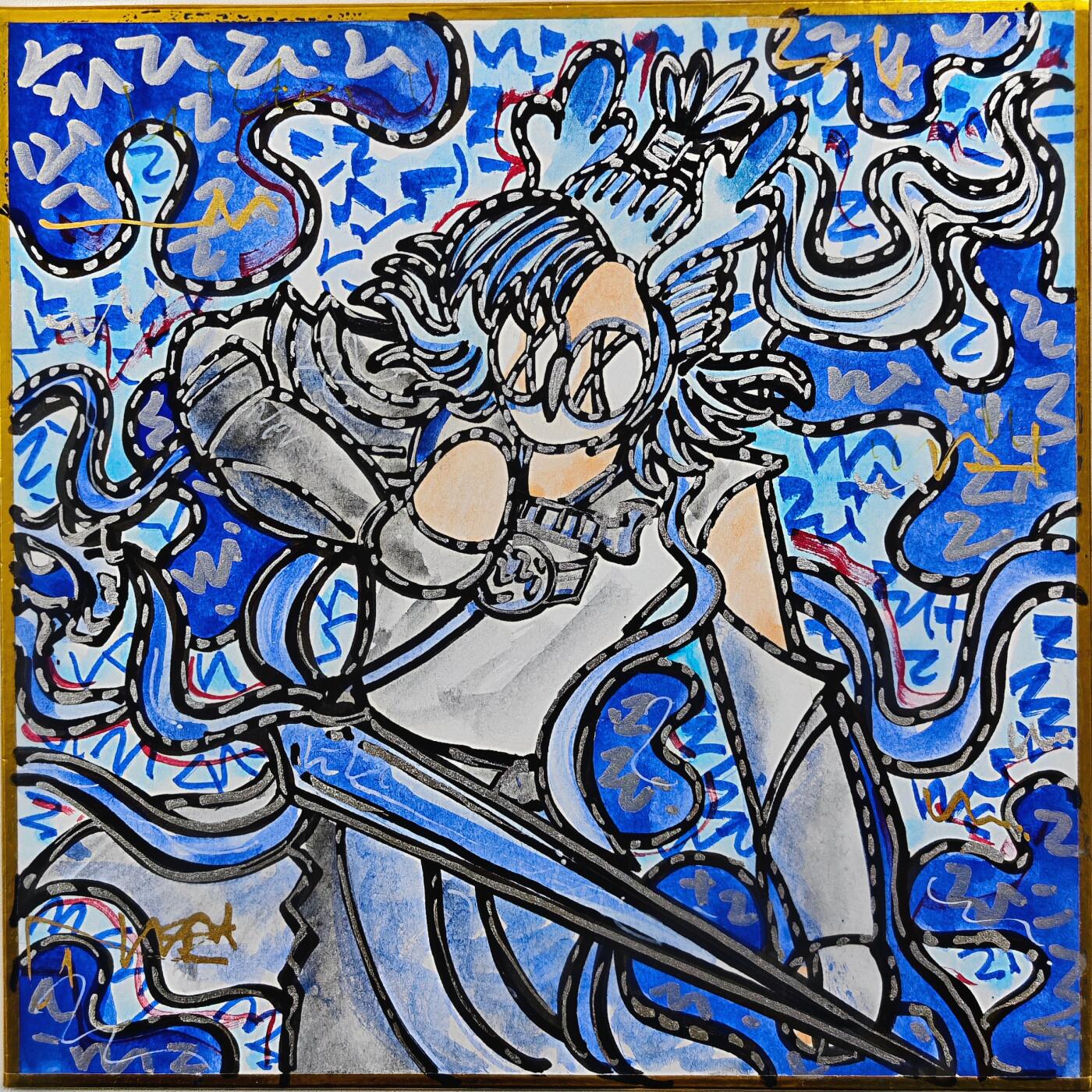 白泽拍卖卡牌手绘专场第32期（愿得长如此 年年物侯新） 2024 waiwai手绘色纸 尺寸：18cm*18cm  waiwai亲签