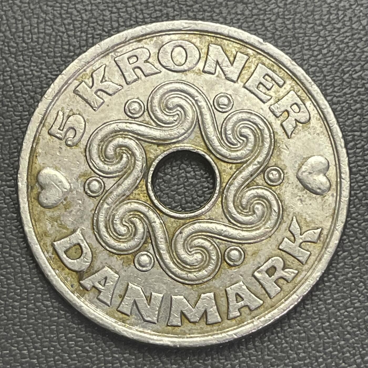 回流0207  丹麦2001年玛格丽特二世女王5克朗 等值人民币5.5元