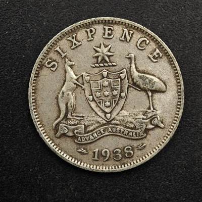 【淘币小摊】实时拍第八百六十七拍   小银币散币场    年前最后一周之前预留8号9号全部发出请更换最新收货地址不方便收货的请勿参拍或者顺丰到付 - 澳大利亚1938年乔治六世6便士银币