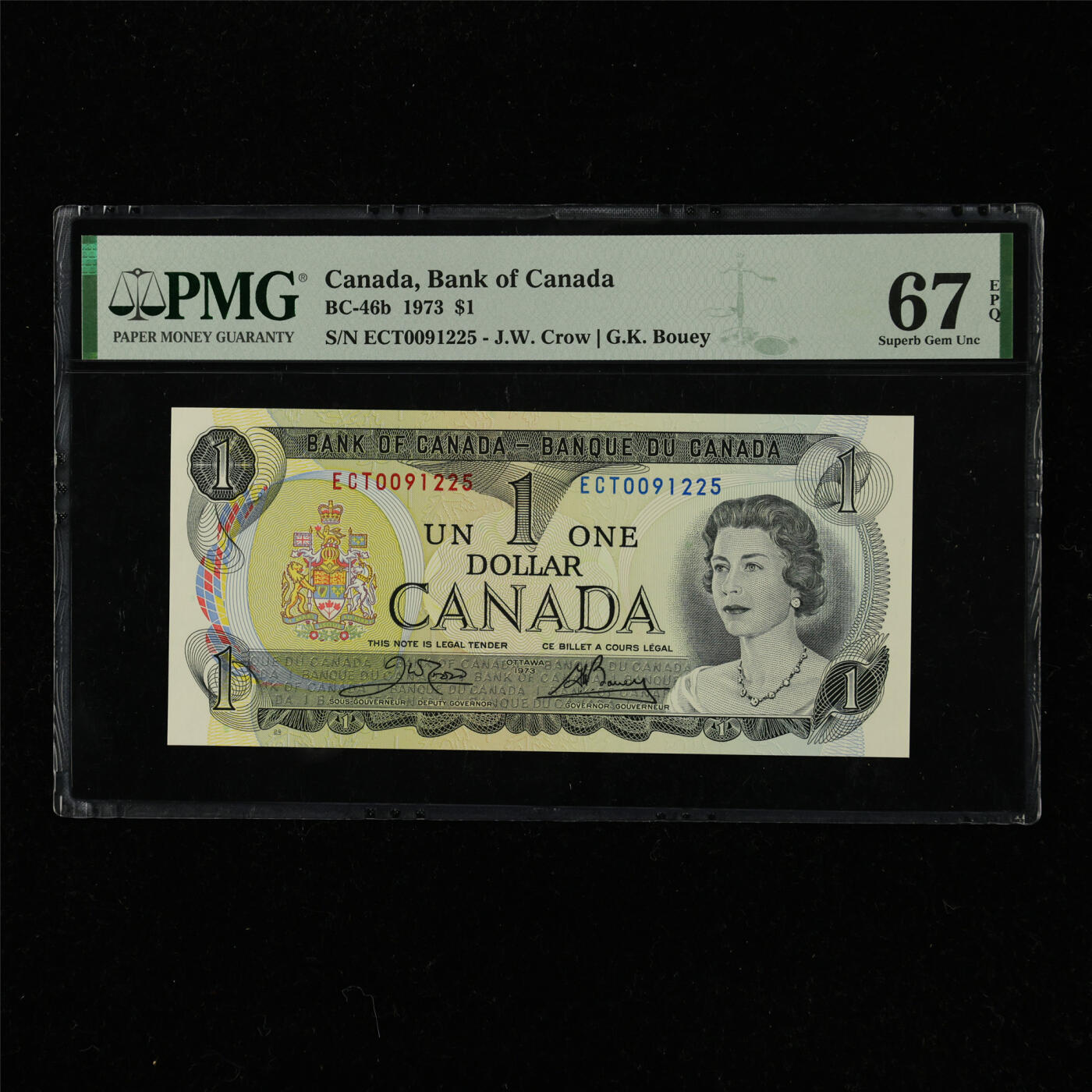 【亘邦集藏】第220期拍卖 1973年 加拿大1元 PMG 67EPQ ECT0091225