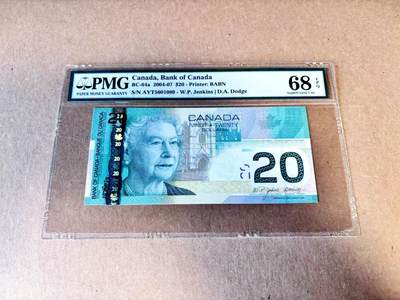 【Blue Auction】世界纸币精拍第784期——18级TOP拍卖/信誉/品质/专业/高效💫 -  【无47】加拿大 2004-07年20元 PMG68EPQ高分