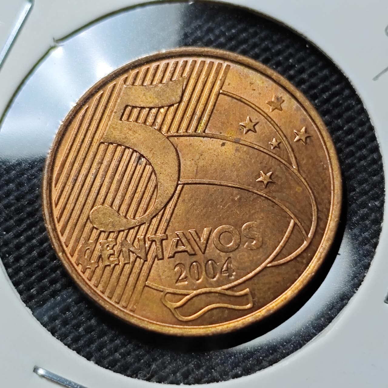 KK钱币收藏小铺  第394期  2月预留时间 周末发货 2004巴西5分 好品