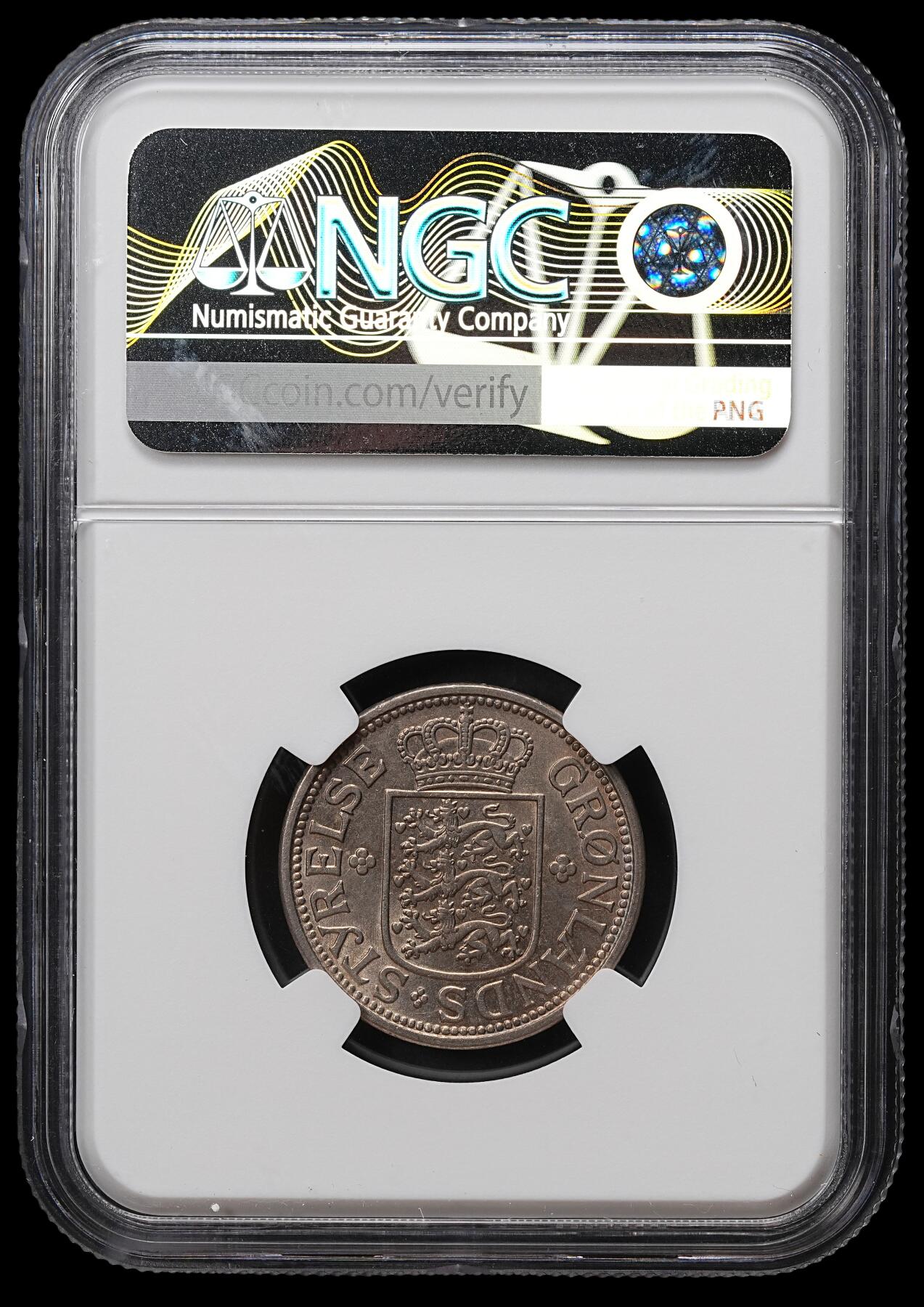 修遠堂世界钱币第104期 NGC MS63 1926年格陵兰25欧尔