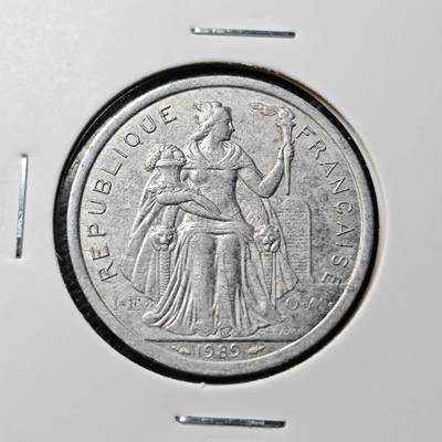 KK钱币收藏小铺  第394期  2月预留时间 周末发货 -  1989法属波利尼西亚2法郎