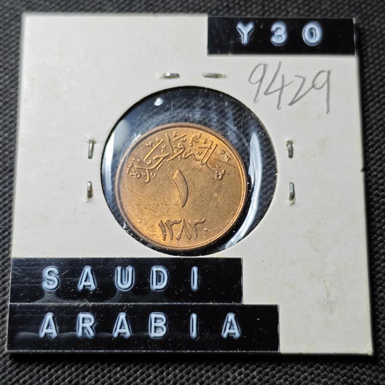 KK钱币收藏小铺  第394期  2月预留时间 周末发货 沙特阿拉伯1哈拉拉 好品