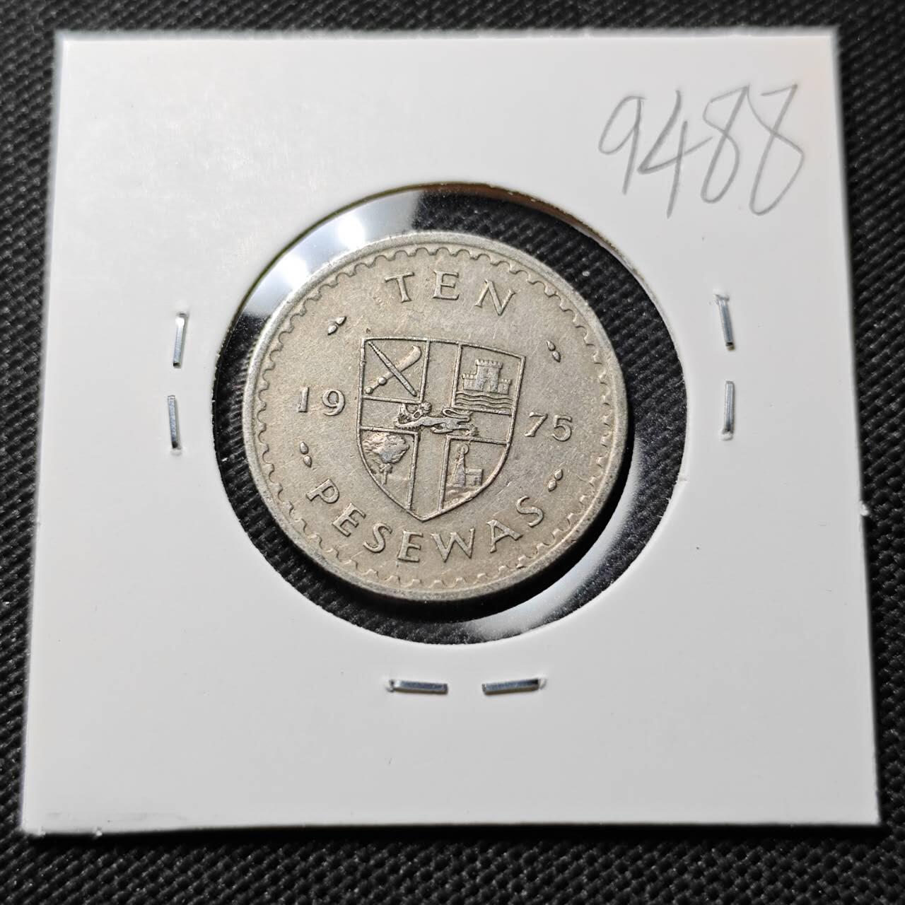 KK钱币收藏小铺  第394期  2月预留时间 周末发货 1975加纳10比塞瓦 