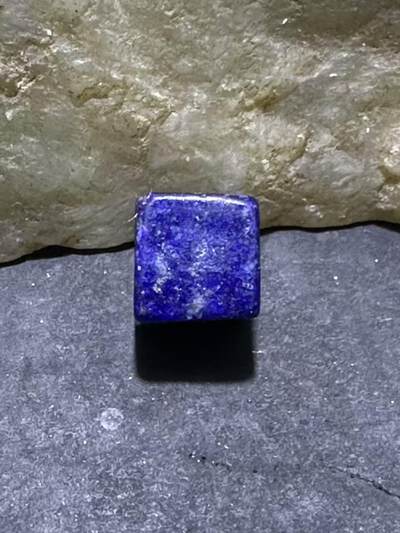 精美阿富汗老矿青金石六面方形珠一颗 - 精美阿富汗老矿青金石六面方形珠一颗