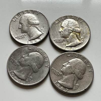 🌹外币初藏🌹🐯2026年第17场 快递将在12号停运 年前需发货的抓紧 ，年后正月十五恢复发货 - 25美分四枚