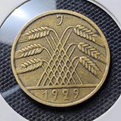 KK钱币收藏小铺  第394期  2月预留时间 周末发货 - 1929德国魏玛共和国10芬尼 