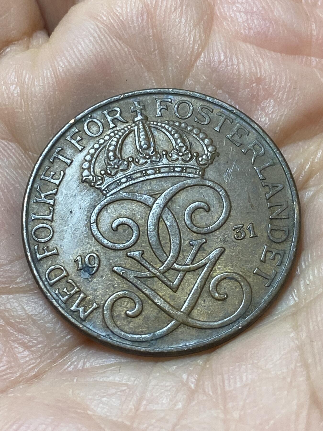 2026年第二十场(总第一百八十九场）外国好品散币场(免佣金) 瑞典🇸🇪1931年5欧尔(古斯塔夫五世第二版)